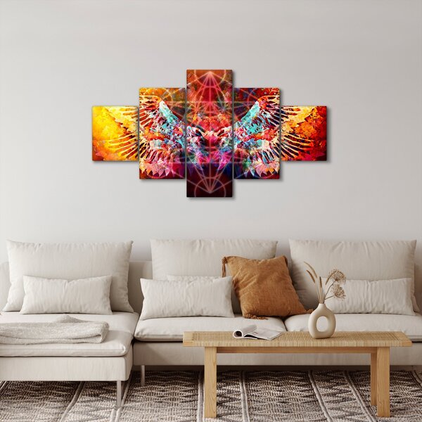 Obraz - Merkaba s křídly, abstrakce (125x70 cm)
