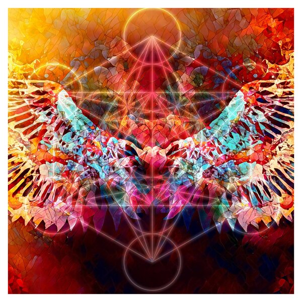 Obraz - Merkaba s křídly, abstrakce (30x30 cm)