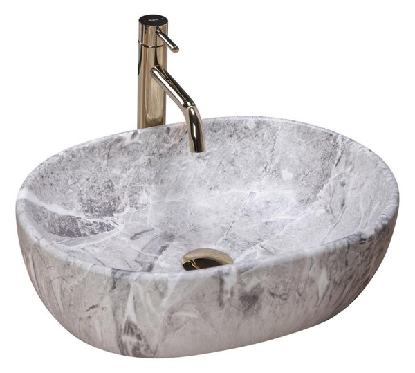 REA-U9888 - Umyvadlo na desku LARA 35x48,5 cm keramika/imitace kamene