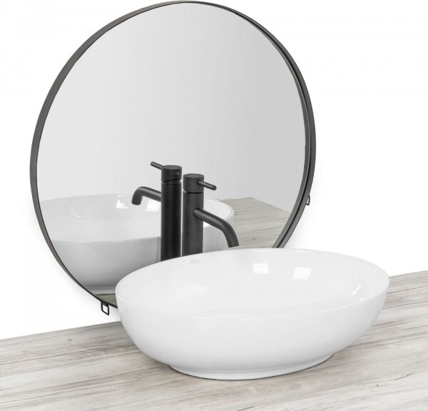 REA-U8198 - Umyvadlo na desku CAROLA SLIM 39x51,5 cm keramika/lesklá bílá