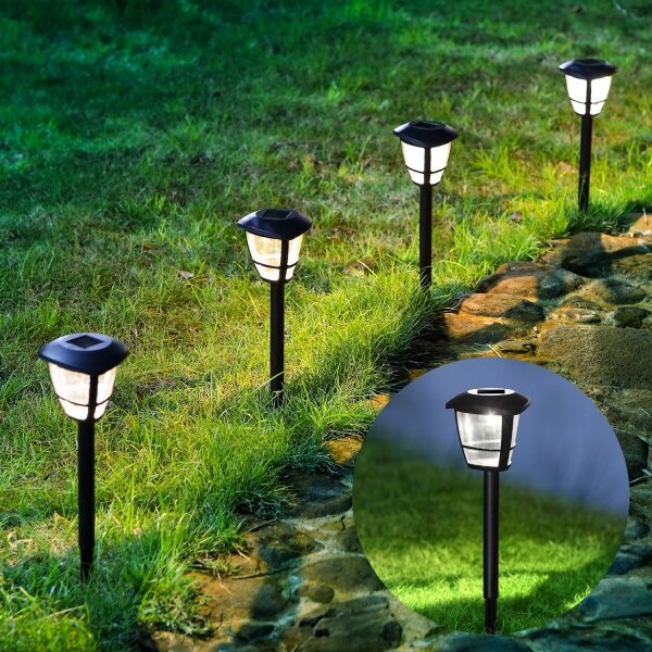 Aigostar - SADA 12x LED Solární lampa LED/0,06W/2V 33,8 cm 6500K IP44 černá
