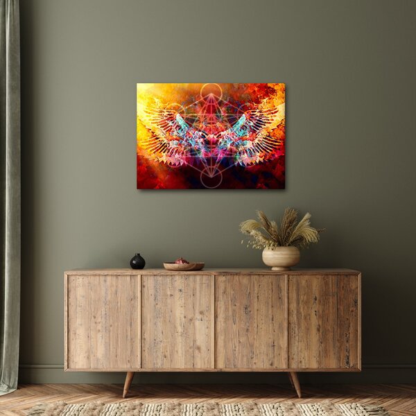Obraz - Merkaba s křídly, abstrakce (70x50 cm)