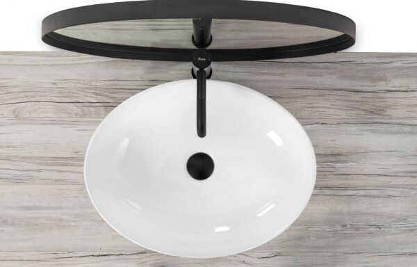 REA-U8198 - Umyvadlo na desku CAROLA SLIM 39x51,5 cm keramika/lesklá bílá
