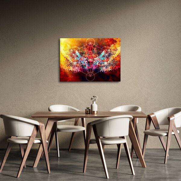Obraz - Merkaba s křídly, abstrakce (70x50 cm)