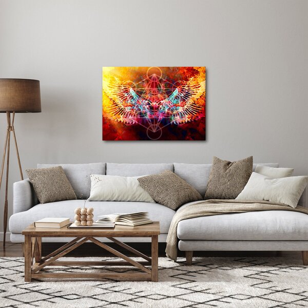 Obraz - Merkaba s křídly, abstrakce (70x50 cm)