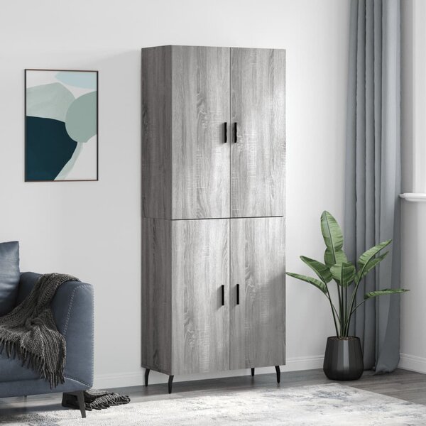 Skříň highboard šedá sonoma 69,5 x 34 x 180 cm kompozitní dřevo 3195697