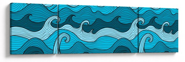 Obraz - Abstrakce, moře (170x50 cm)