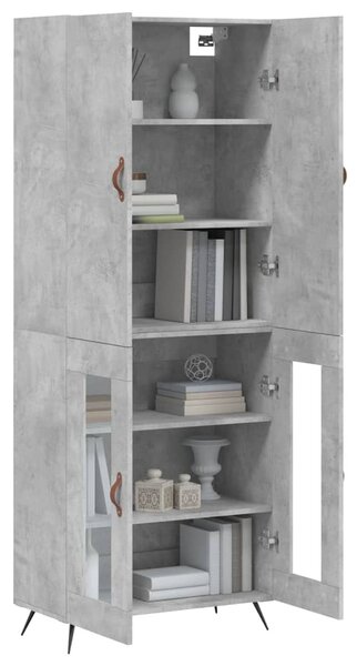 Skříň highboard betonově šedá 69,5x34x180 cm kompozitní dřevo 3195711