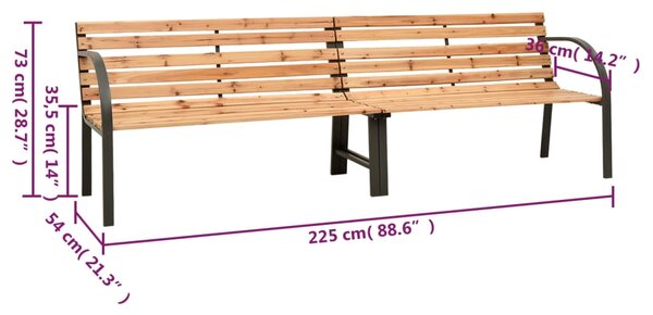 Zahradní dvojlavička 225 cm masivní jedlové dřevo 319575