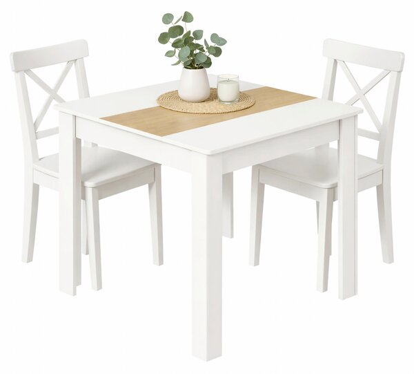 JÍDELNÍ STŮL, bílá, medový dub, 80/80/75 cm MID.YOU - Jídelní stoly, Online Only