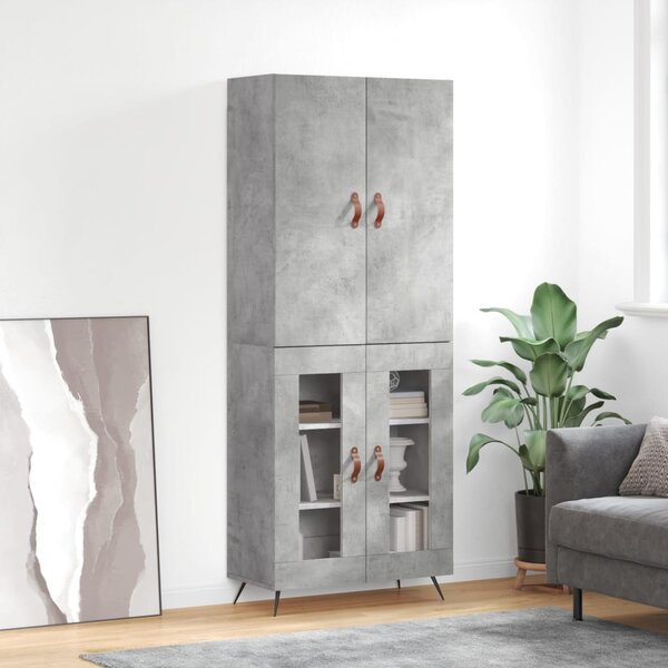 Skříň highboard betonově šedá 69,5x34x180 cm kompozitní dřevo 3195711