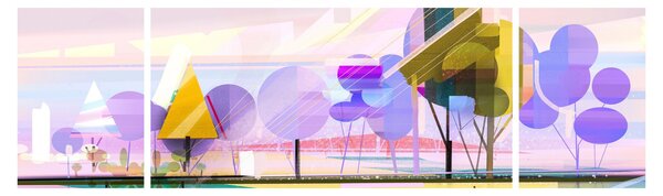 Obraz - Abstrakce, krajina (170x50 cm)