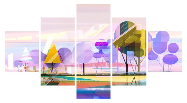 Obraz - Abstrakce, krajina (125x70 cm)