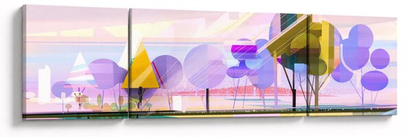 Obraz - Abstrakce, krajina (170x50 cm)