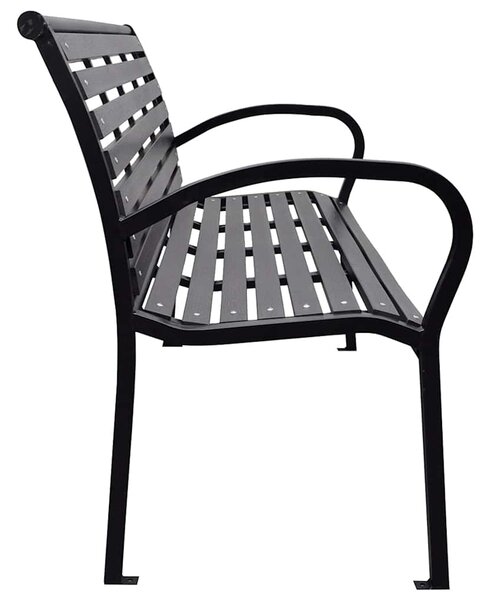 Zahradní lavice černá 116 cm ocel a WPC 319578