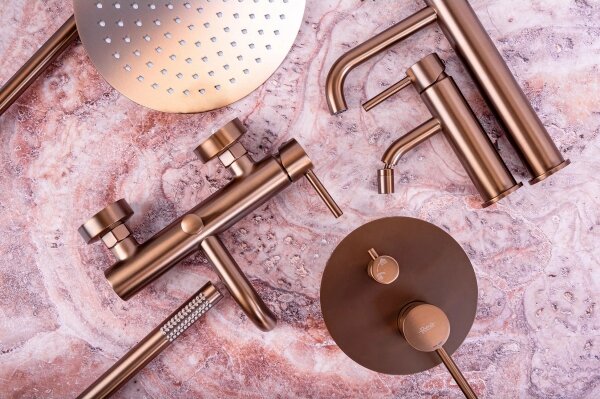 REA-P8807 - Sprchová sada s termostatickou baterií LUNGO kartáčovaná měď