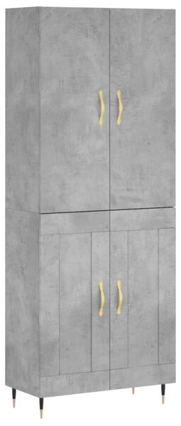 Skříň highboard betonově šedá 69,5x34x180 cm kompozitní dřevo 3195775