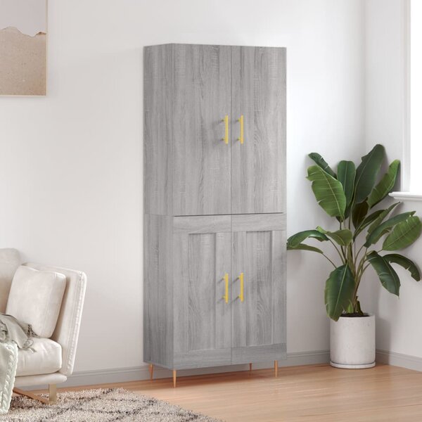 Skříň highboard šedá sonoma 69,5 x 34 x 180 cm kompozitní dřevo 3195785