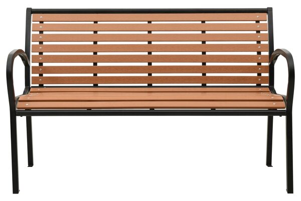 Zahradní lavice černá a hnědá 116 cm ocel a WPC 319579