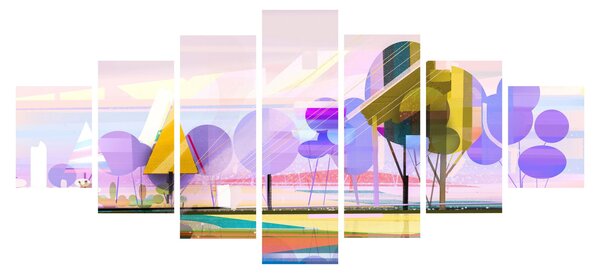 Obraz - Abstrakce, krajina (210x100 cm)