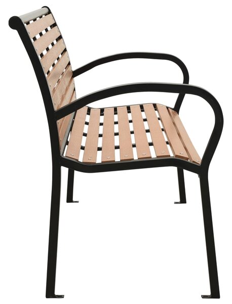 Zahradní lavice černá a hnědá 116 cm ocel a WPC 319579