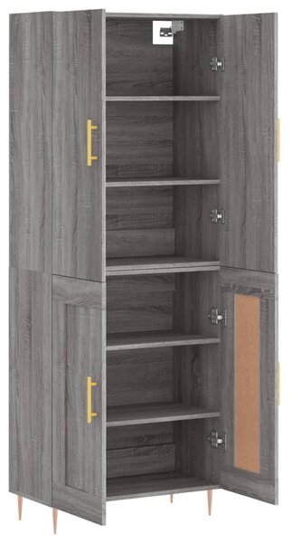 Skříň highboard šedá sonoma 69,5 x 34 x 180 cm kompozitní dřevo 3195785
