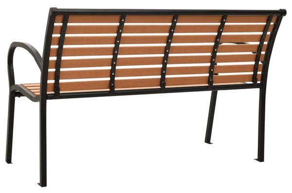 Zahradní lavice černá a hnědá 116 cm ocel a WPC 319579