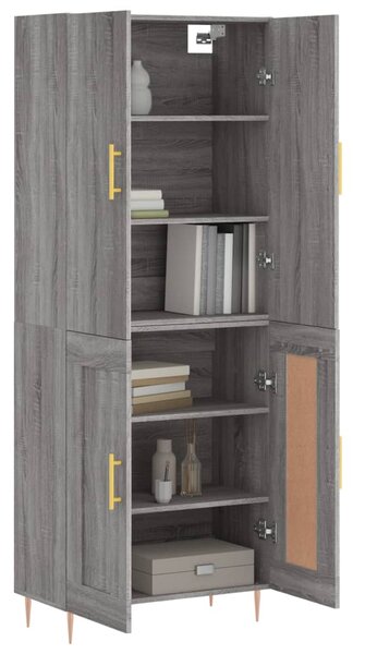 Skříň highboard šedá sonoma 69,5 x 34 x 180 cm kompozitní dřevo 3195785