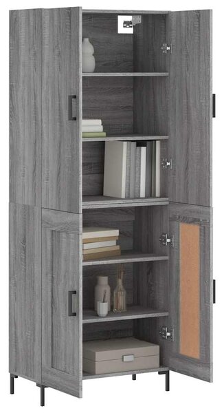 Skříň highboard šedá sonoma 69,5 x 34 x 180 cm kompozitní dřevo 3195793