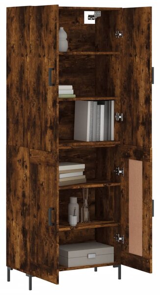 Skříň highboard kouřový dub 69,5 x 34 x 180 cm kompozitní dřevo 3195792