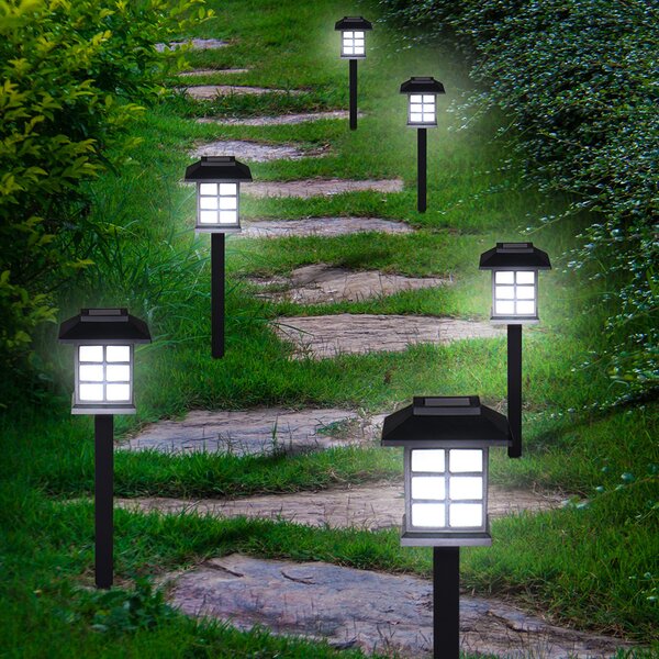 Deuba Sada 6 LED solárních lamp - černá