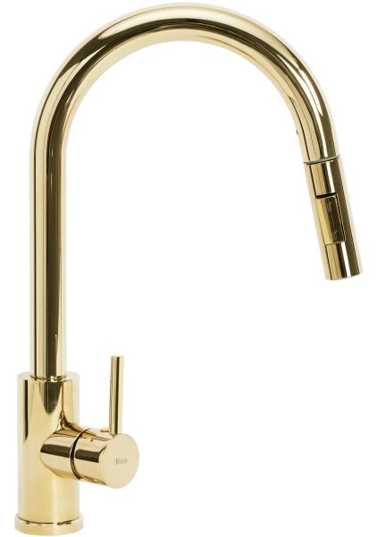 REA-B0669 - Dřezová baterie s vytahovací sprškou FRESH 39,5 cm zlatá