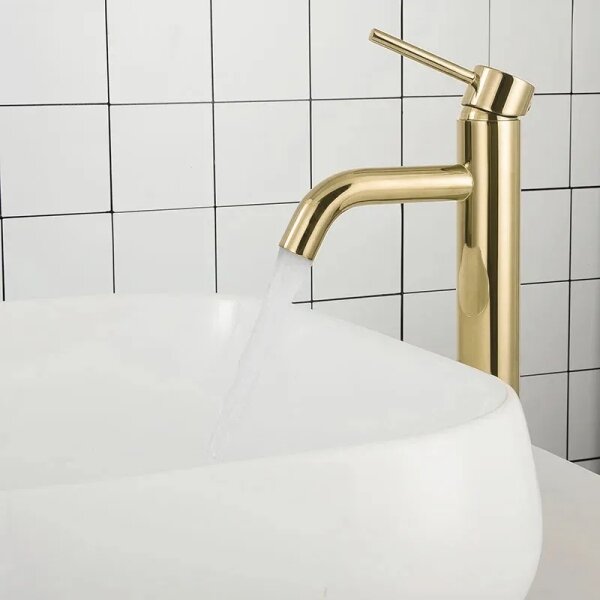 REA-B9409 - Umyvadlová baterie LUNGO 28 cm zlatá