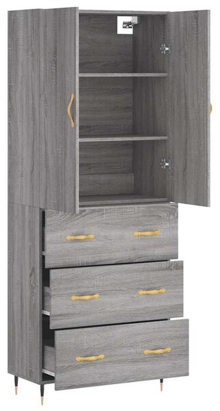 Skříň highboard šedá sonoma 69,5 x 34 x 180 cm kompozitní dřevo 3195833