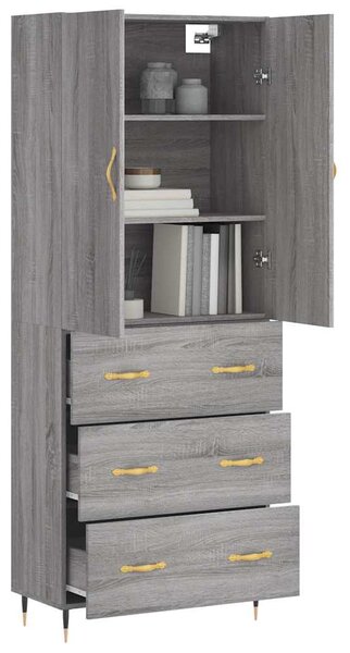 Skříň highboard šedá sonoma 69,5 x 34 x 180 cm kompozitní dřevo 3195833