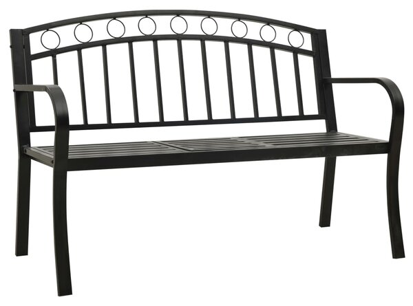 Zahradní lavice se stolkem černá 120 cm ocel 319584