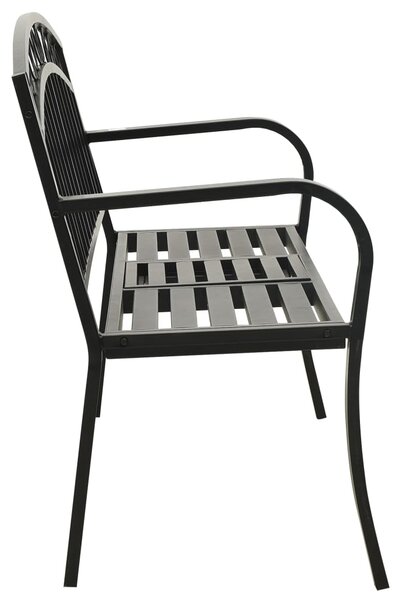 Zahradní lavice se stolkem černá 120 cm ocel 319584