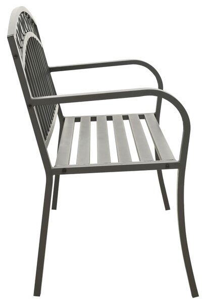 Zahradní lavice šedá 120 cm ocel 319586