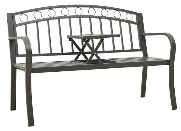 Zahradní lavice se stolkem šedá 120 cm ocel 319585