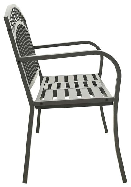 Zahradní lavice se stolkem šedá 120 cm ocel 319585