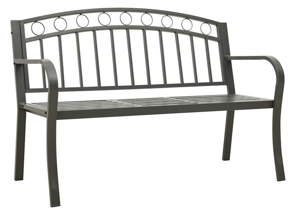 Zahradní lavice se stolkem šedá 120 cm ocel 319585