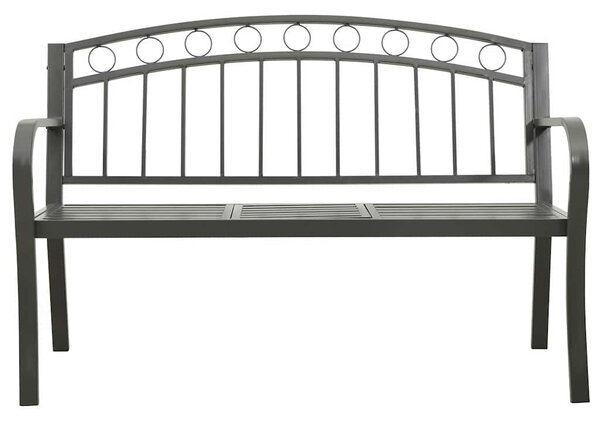 Zahradní lavice se stolkem šedá 120 cm ocel 319585