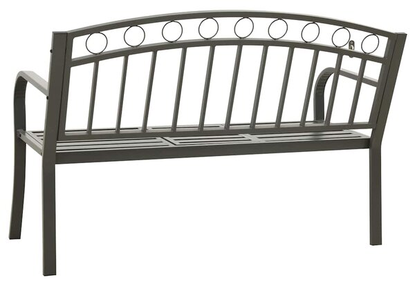 Zahradní lavice se stolkem šedá 120 cm ocel 319585