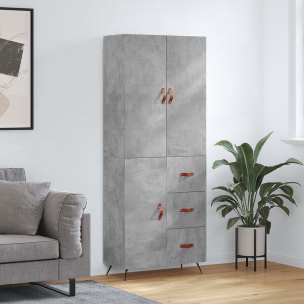Skříň highboard betonově šedá 69,5x34x180 cm kompozitní dřevo 3195879