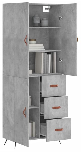 Skříň highboard betonově šedá 69,5x34x180 cm kompozitní dřevo 3195879