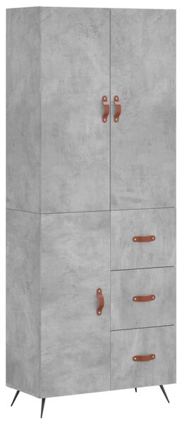 Skříň highboard betonově šedá 69,5x34x180 cm kompozitní dřevo 3195879