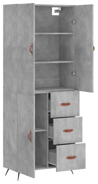Skříň highboard betonově šedá 69,5x34x180 cm kompozitní dřevo 3195879