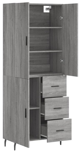 Skříň highboard šedá sonoma 69,5 x 34 x 180 cm kompozitní dřevo 3195921