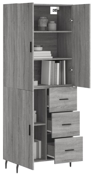 Skříň highboard šedá sonoma 69,5 x 34 x 180 cm kompozitní dřevo 3195921