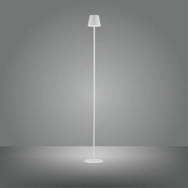 JUST LIGHT LED bateriové svítidlo bílé, stojací a stolní lampa, dotykový stmívač, IP54 pro venkovní použití 3000K